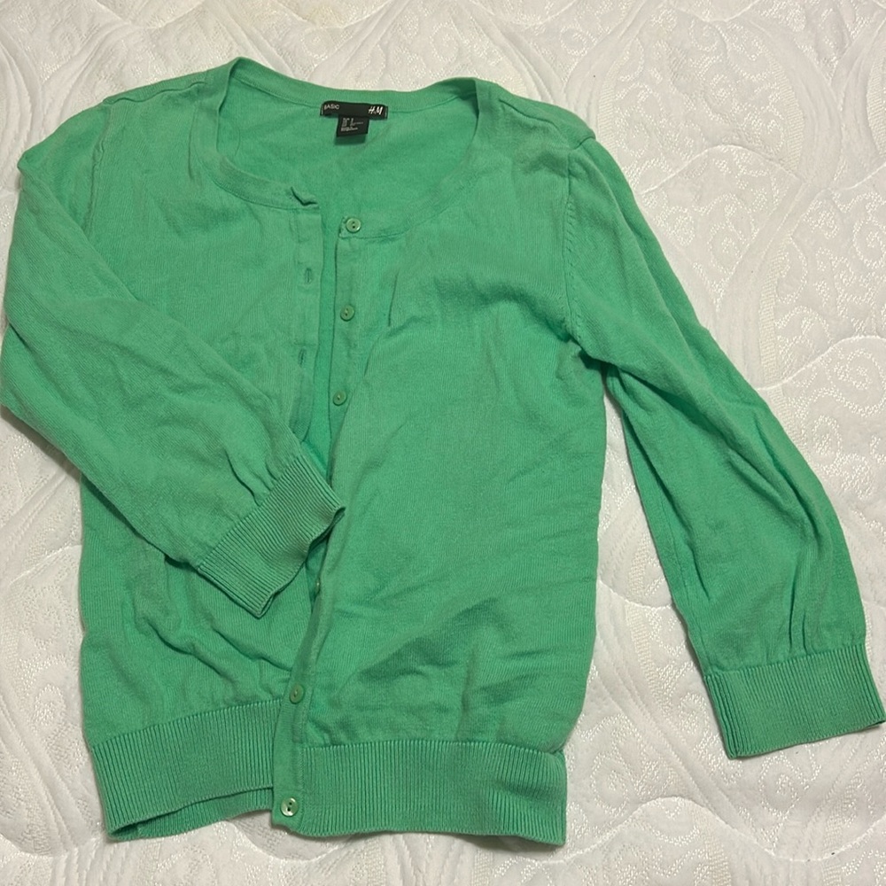 H&M, small, pastel green, cardigan
